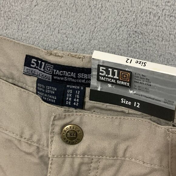 NWT 5.11 511 Tactical Series Womens Pants Sz 12 Tan Beige KHAKI Cargo Unhemmed - Picture 5 of 10